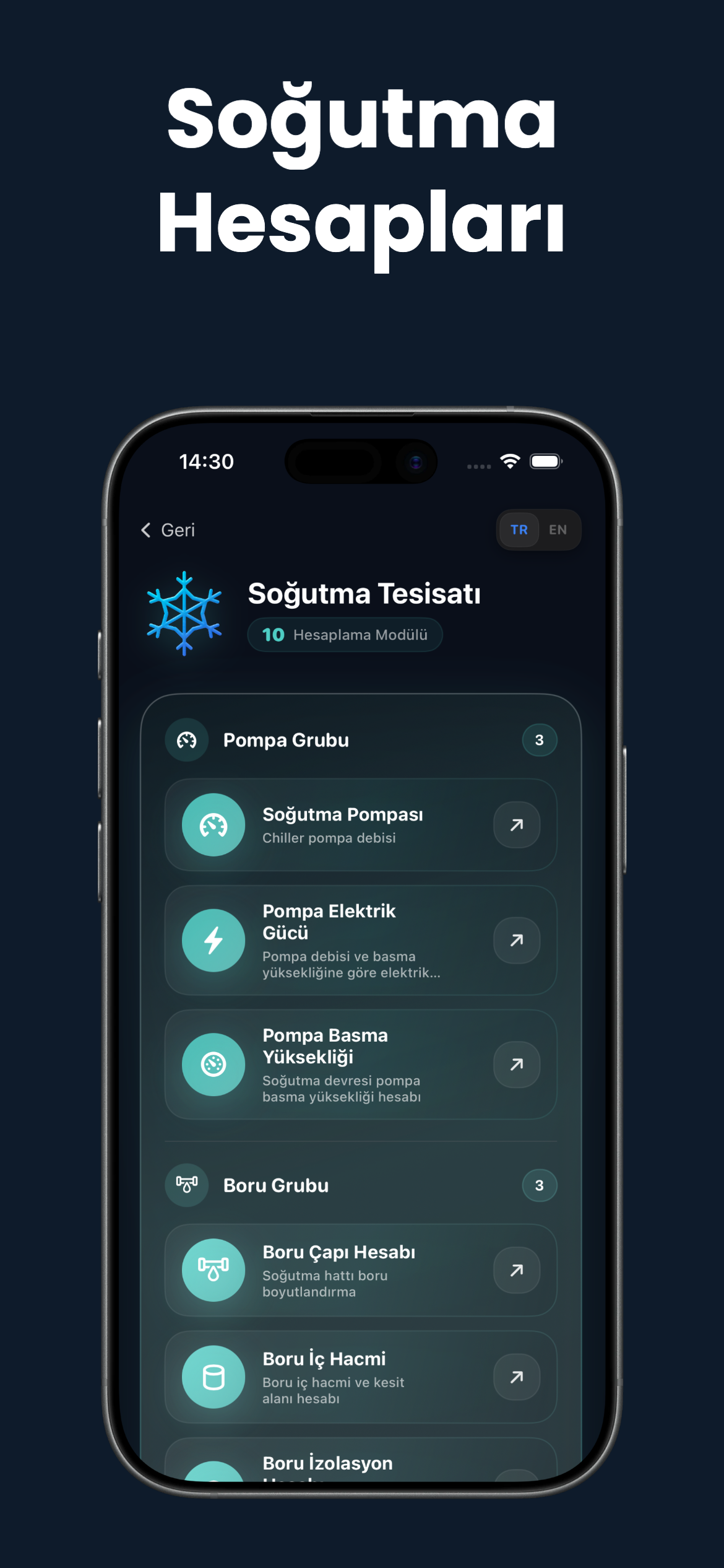 MEP Calc Soğutma Tesisatı — 10 modül