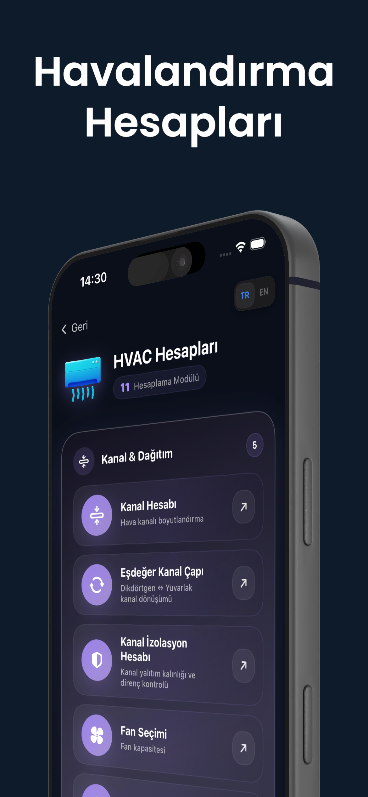 MEP Calc Havalandırma — 11 modül